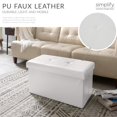 thumbnail image 3 of Simplify Faux Leather Double Folding Storage Ottoman, Modern, Ivory, 3 of 8