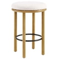 thumbnail image 3 of Modway Fable Boucle Fabric Counter Stools - Set of 2 in Oak Ivory, 3 of 8