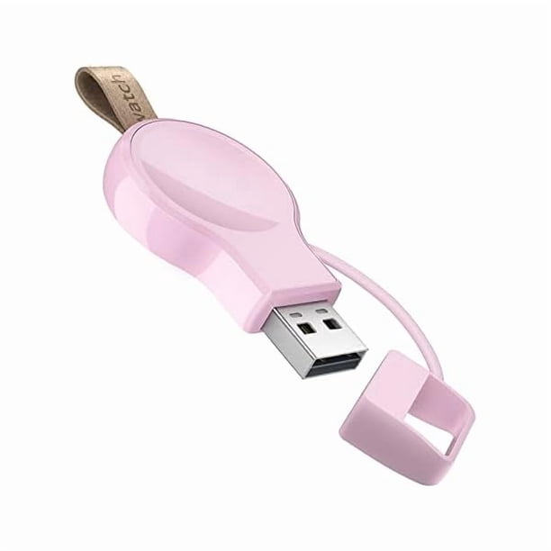 HAYAN Charger for Apple Watch Portable iWatch USB Wireless Charger, Travel Cordless Charger with Light Weight Magnetic Quick Charge for Apple Watch Ultra2/1 Series 10 9 8 7 6 5 4 3 2 1 SE, Pink