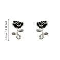 thumbnail image 3 of SUSHANG Black and White Rose Earrings White Black Rose Earrings for Women Rose Stud Earring Plated for Sensitive Ear Jewelry, 3 of 4