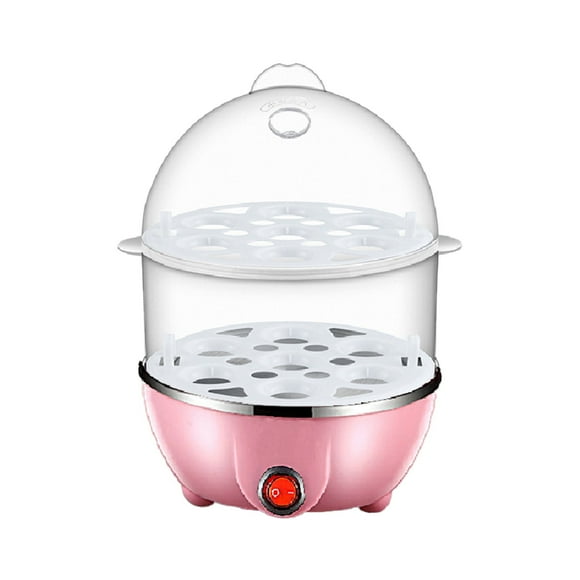 Eggs Cooker Clearance Discount,Eggs Cooker Double Breakfast Machine Stainless Steel Multi Function Steamer Egg Steamer Pink