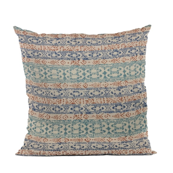 Plutus Brands Blue Plutus Lined Stripe Luxury Throw Pillow 24 in x 24in, Double Sided 24" x 24"