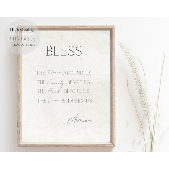 Bless The Food Before Us Print, Thanksgiving Prayer UNFRAMED Poster, Wall Art for Decor, Present, 8x12