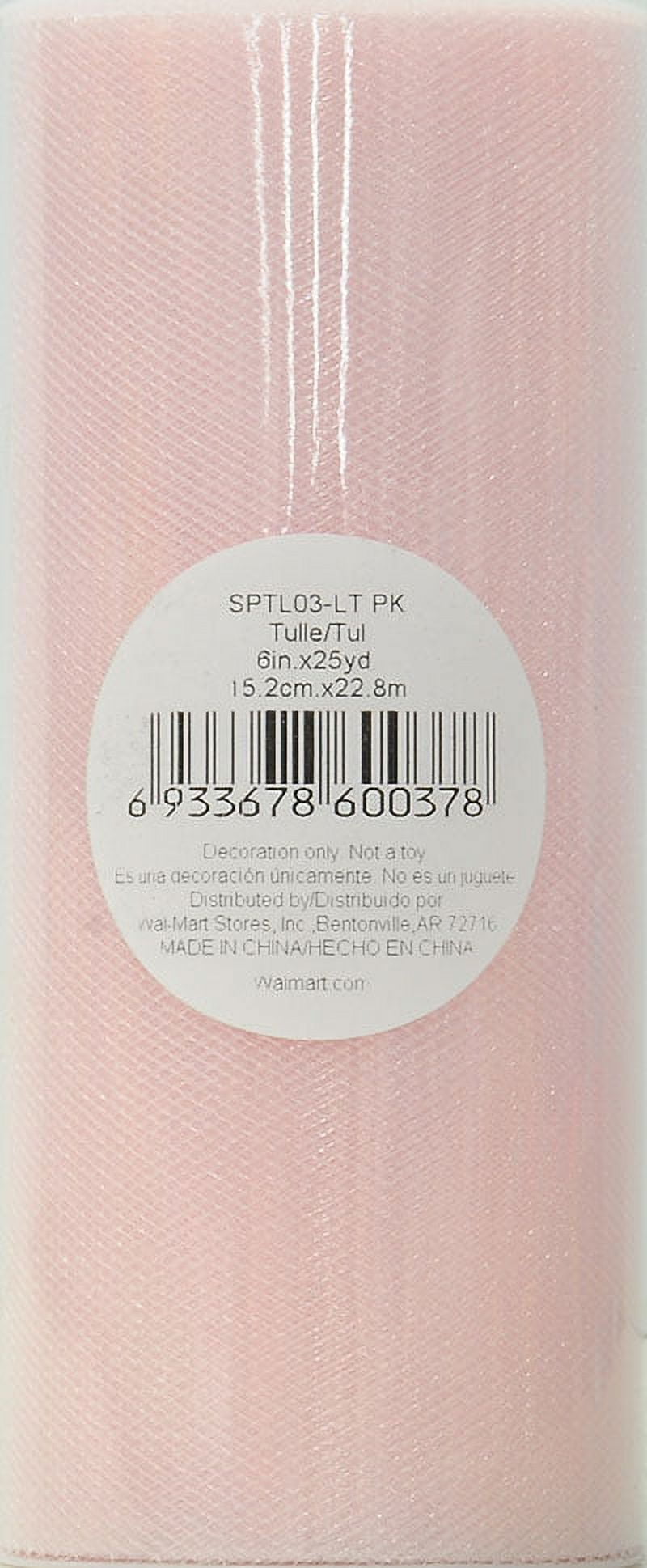 (3 pack) Fuzhou 6" Light Pink Sparkle Tulle, 25 Yards, 100% Polyester by the Bolt.