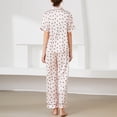 thumbnail image 4 of Gibobby Pijamas mujer invierno Camisón de mujer Conjunto de pijamas Conjunto de lencería de mujer Sexy Nuevo Traje de sexy Satén Top de manga corta y pantalones(Rosa,G), 4 of 5