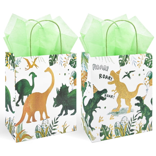 Bolsas de regalo DjinnGlory con temática de dinosaurio T-Rex, paquete de 36 unidades para fiestas infantiles