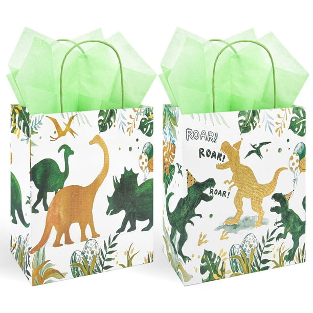 Bolsas de regalo DjinnGlory con temática de dinosaurio T-Rex, paquete de 36 unidades para fiestas infantiles