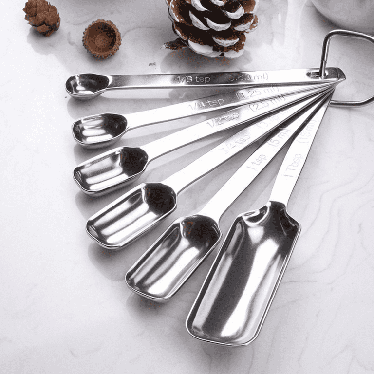 Chef Measuring Spoons Set - 7 pieces, Heavy-Duty Stainless Steel