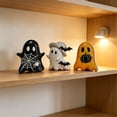 thumbnail image 6 of 3 Pack Vintage Halloween Tabletop Plaques, Spooky Ghost Letter Tiered Tray Decorative Accents, Rustic Fall Table Centerpieces, Sturdy Seasonal Decor for Indoor Kitchen, Living Room, 6 of 6