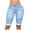 Light Blue, variant on Idoravan Bermuda Shorts for Women Denim Women High Waisted Elastic Fashionable Denim Capris