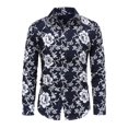 thumbnail image 1 of Camisa vintage para hombre con estampado de flores en 3D camisas de manga larga para hombre camisas con botones de solapa ropa femenina blusas casuales de moda camiseta de gran tamaño, 1 of 6
