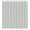 thumbnail image 3 of Grey and White Shower Curtain, Raindrops Clouds Sky Nursery Hand Drawn Style Toddler Stormy Weather Graphic, Fabric Bathroom Set with Hooks, 69W X 84L Inches Extra Long, Grey White, by Ambesonne, 3 of 3