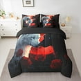 thumbnail image 2 of Feelyou Black White Wolf Twin Bedding Sets 7-Piece for Couple, Romantic Red Rose Bedding Comforter Set, Happy Valentines Animal Reversible Sheet Sets, Breathable Home Decor, 2 of 7
