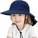 thumbnail image 4 of Sombrero para el sol de verano para niños y niñas, con protección UPF 50+, ala ancha, cuello y solapa, ideal para jugar en la playa, de 3 a 24 meses, 4 of 7