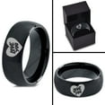 thumbnail image 4 of Tungsten Love You Heart Band Ring 8mm Men Women Comfort Fit Black Dome Brushed Polished, 4 of 4