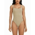 thumbnail image 3 of YDLCAFD Women's Bodysuits Sexy Ribbed Sleeveless Square Neck Sleeveless Tank Tops Bodysuits M, 3 of 5