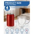 thumbnail image 3 of Set of 4 Double Walled Glass Coffee Mugs with Handles, 8.5oz Clear Coffee Mugs for Hot/Cold Beverages, Insulated Borosilicate Glass Cups for Cappuccino, Espresso, Latte, Tea, Milk, Microwave Safe, 3 of 4