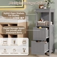 thumbnail image 5 of Walsunny 2PCS Bathroom Storage Cabinets Floor Cabinet Organizer Freestanding Narrow Cabinet with Drawer Open Shelf for Bathroom Laundry Gray, 5 of 7