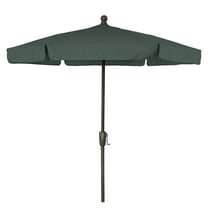 7.5 Hex Home Garden Umbrella 6 Rib Crank Champagne Bronze with Forest Green Vinyl Coated Weave Canopy