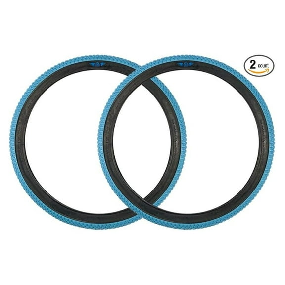 SE Bikes Cub 26 x 2.0 BMX Replacement Clincher Dirt All Street Wire Bead Two Bike Tire Pair (Light Blue)