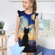thumbnail image 4 of Fotbe Cat Under Starry Skies Vestido de Dormir para Niñas de 3 a 10 Años, Mangas Cortas, Estilo Princesa, Pijama Camisón con Mangas Voladas-Medium, 4 of 6