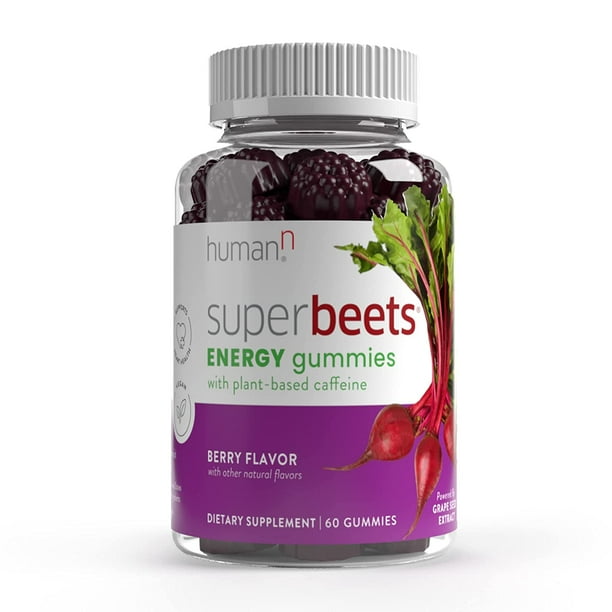 HumanN SuperBeets Energy Gummies Quick Energy & Mental Focus Help