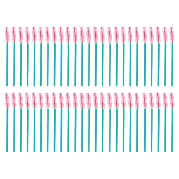 Unique Bargains 50 Pcs Convenientes Brochas para Cejas para Viajes de Negocios Azul Rosa Nailon Plástico