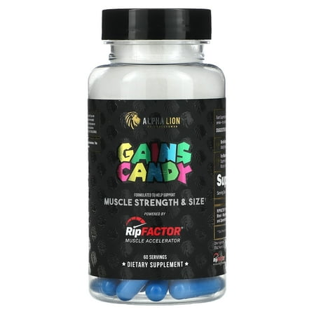 Alpha Lion Gains Candy, Workout Performance & Endurance, 60 Capsules (RipFactor)