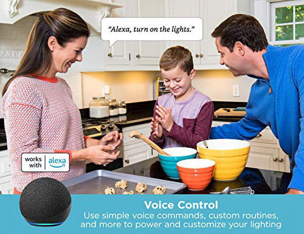 BLACK+DECKER Works with Alexa Smart Under Cabinet Lighting Kit, Adjustable LEDs, (3) 9" Bars - A Certified for Humans Device