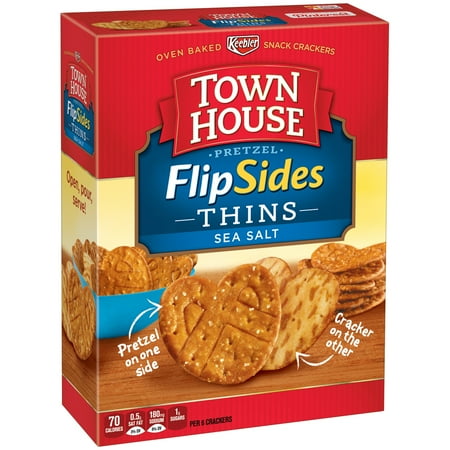 Keebler Town House FlipSides Pretzel Thins Sea Salt, 10.0 OZ