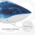 thumbnail image 3 of Zufioo Blue White Fluid Art Print Double-Sided Throw Pillow Cover, Pillow Protector Home Decor - With Hidden Zipper, Suitable for Bedroom, Living Room, Car Interior-14"x20", 3 of 6