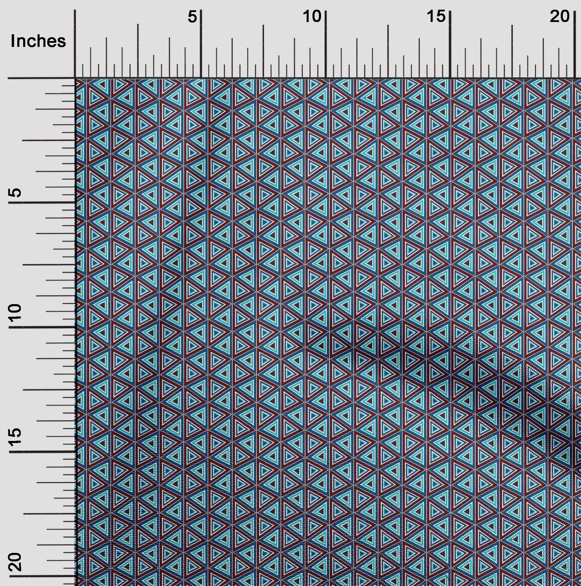 oneOone Organic Cotton Poplin Twill Fabric Triangle Geometric Printed ...