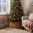thumbnail image 5 of Woven Christmas Tree Collar Textured Base Ring Skirt Replacement for Artificial Trees Cozy Indoor Festive Holiday Decoration, 5 of 7