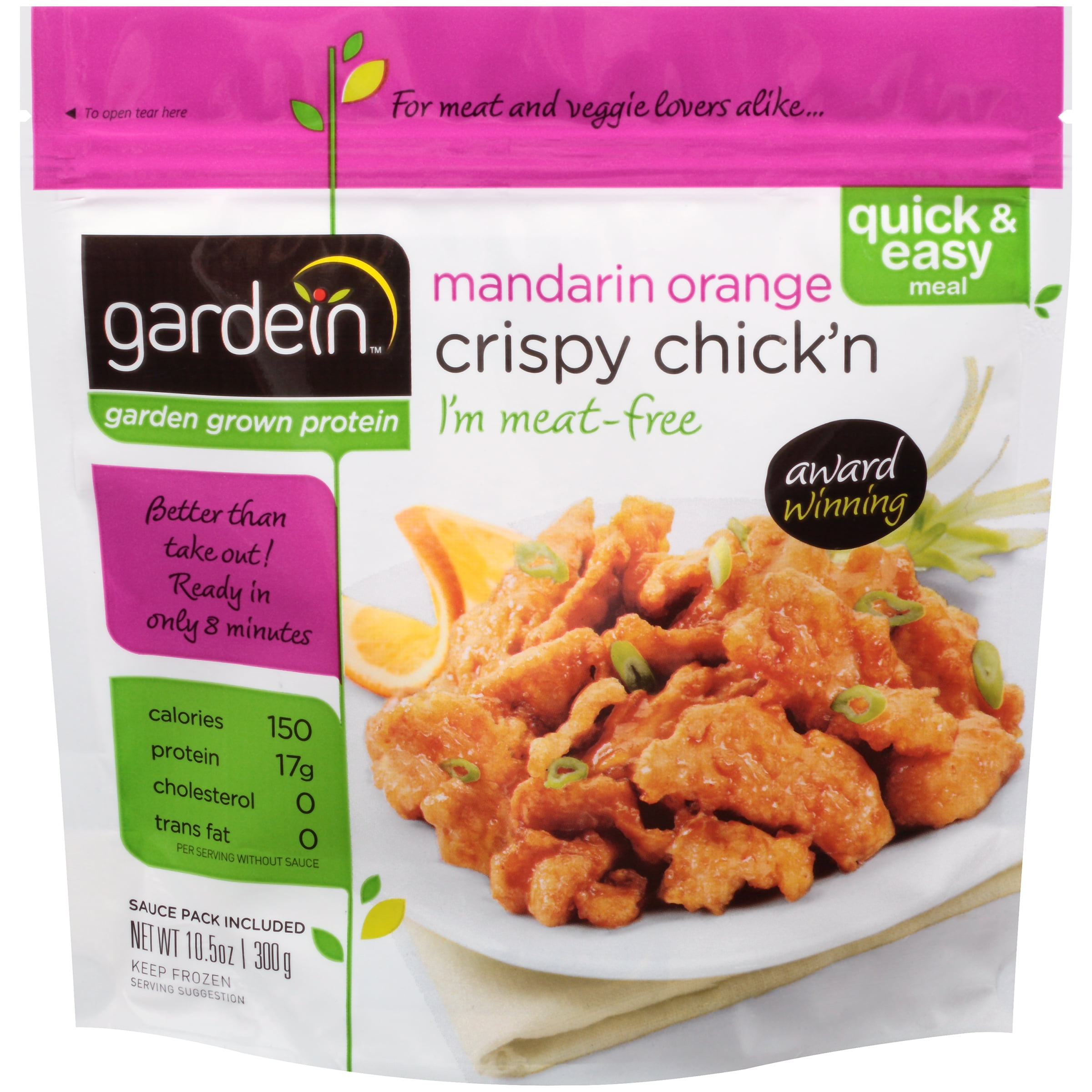 Gardein Crispy Manadrin Orange Chick'n 10.5 oz, Pack of 8
