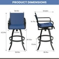 thumbnail image 4 of Pellebant Set of 2 Outdoor Swivel Bar Stools Patio Aluminum Bar Chairs in Navy Blue, 4 of 9