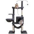 thumbnail image 4 of Vibrant Life 58.5inch Multi Level Cat Tree Tower with Interactive Dangling Ball and Double Base,Gray, 4 of 13