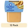 (12 pack) Gerber Stage 2 Baby Food, Pear Pineapple Puree Tub, Baby Puree, 2PK 8 oz
