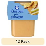 (12 pack) Gerber Stage 2 Baby Food, Pear Pineapple Puree Tub, Baby Puree, 2PK 8 oz