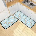 thumbnail image 7 of 2-Piece Kitchen Mat Set Non Slip Washable Floor Mats Decorative Rugs for Kitchen Sink Laundry Rabbits and Tulips Pattern, 7 of 7