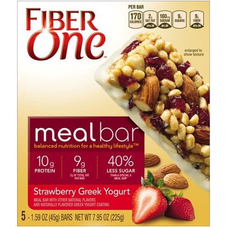 Fiber One Strawberry Greek Yogurt Meal Bars, 1.59 oz, 5 ct
