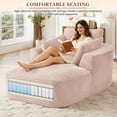 thumbnail image 5 of Muumblus Chaise Lounge Indoor, Cozy Lounge Chair Sleeper Sofa for Adults, No Assembly Required, Pink Corduroy, 5 of 9