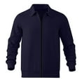 thumbnail image 3 of QHFBli Hooded Casual Jacket Men's Casual Jacquard Lapel Cardigan Coat Long Sleeve Spring Fashion Outerwear Jacket, 3 of 7