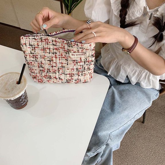 Sense of luxury Girl Leisure Lady Shopping Zipper bag Women Cosmetic bag Handbag Wash bag PURPLE