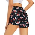 thumbnail image 3 of Goofa Rose Flowers Printed Women 2 in 1 Running Shorts,Quick Dry Athletic Workout Shorts,High Waisted Athletic Shorts with Liner Pockets-Small, 3 of 9