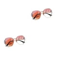 thumbnail image 2 of relayinert Protection Sunglass Vintage Rhinestone Glasses For Outdoor Activities Metal Vintage Frameless Rhinestone Glasses pink 2Set, 2 of 6