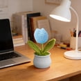 thumbnail image 2 of Crochet Potted Plants, Mini Knitted Decor for Home/Office/Gifts, Eco-Friendly Desk Decor, Rose - Red Tulip Home Decor, 2 of 6