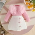 thumbnail image 4 of bbymog Baby Girl Clothes Toddler Girl Outfit Long Sleeve Knitted Shirts Cute Skirt Set Girls' Fashion Outfits Fall Winter Clothing for Girl Pink D 12-18 Month, 4 of 9