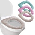 thumbnail image 1 of Cojín para asiento de inodoro para todas las estaciones, 3 piezas, anillo tejido, lavadora de inodoro gruesa, funda para asiento de inodoro, cojín para inodoro, 1 of 5