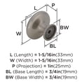 thumbnail image 3 of Amerock Inspirations 1-5/16 inch (33mm) Diameter Satin Nickel Cabinet Knob, 10 Pack, 3 of 4