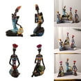 thumbnail image 2 of BELOWSYALER Tribal Lady Figure Statue African Woman Resin Decorations for Room Shelf Desk Creative Display, 2 of 9